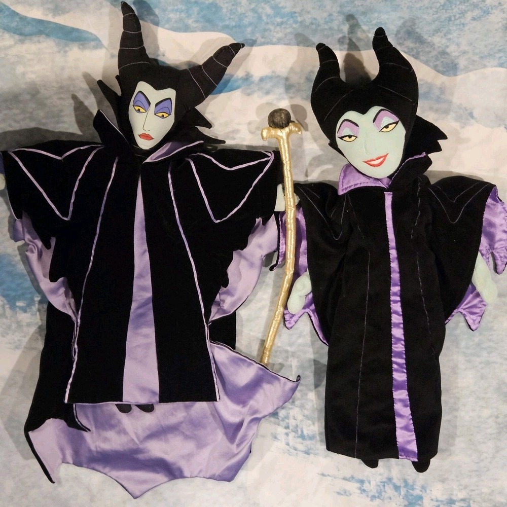 Disney Maleficent Plush & Ragdoll Bundle Sleeping Beauty Villain 22-24" Vintage